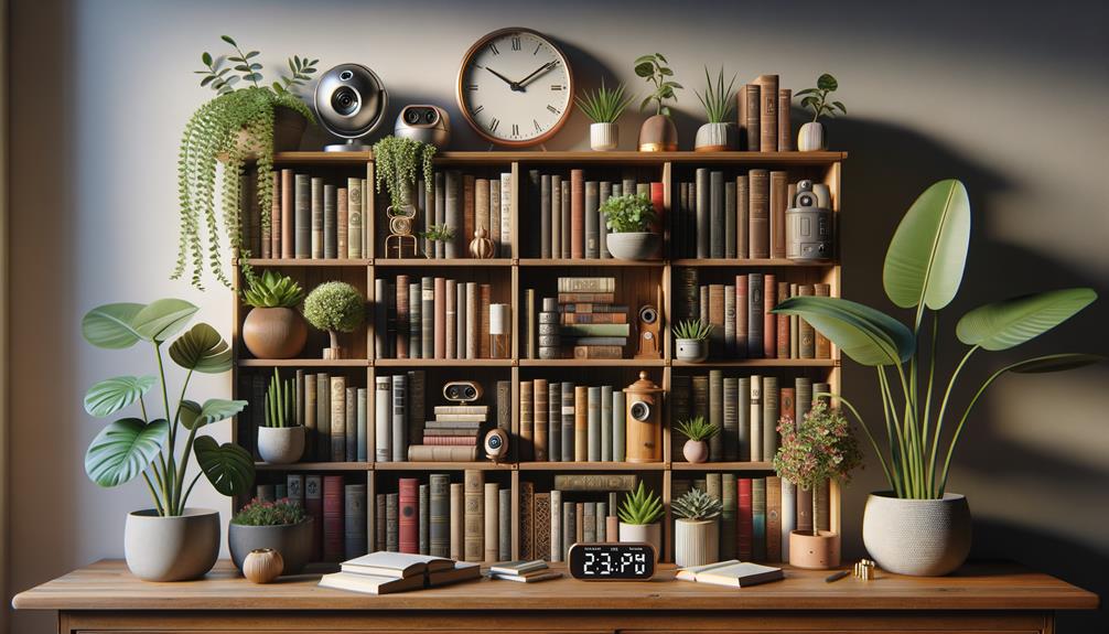 Hidden Cameras inside a room full of book shelves