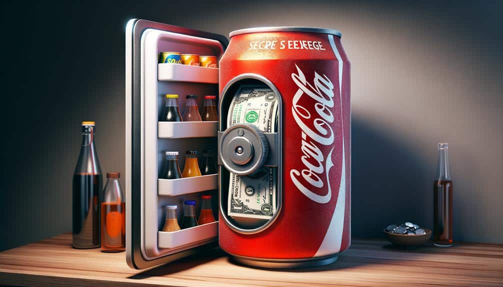 Coca cola can open in the middle to show secret compartment