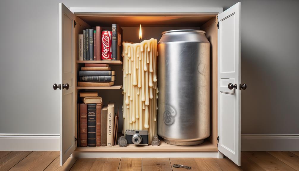 Diversion safes inside a bookshelf