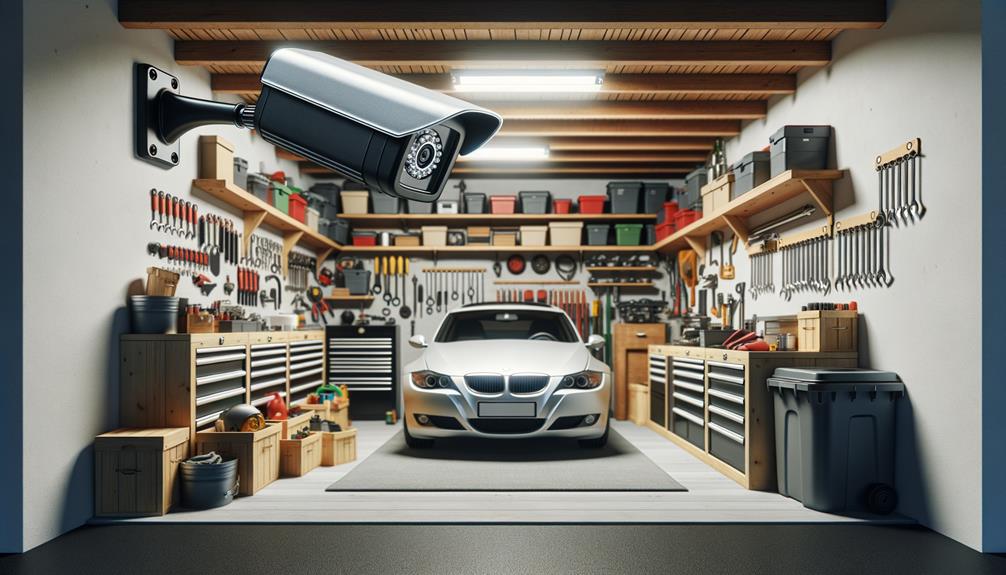 A garage being monitored with a camera