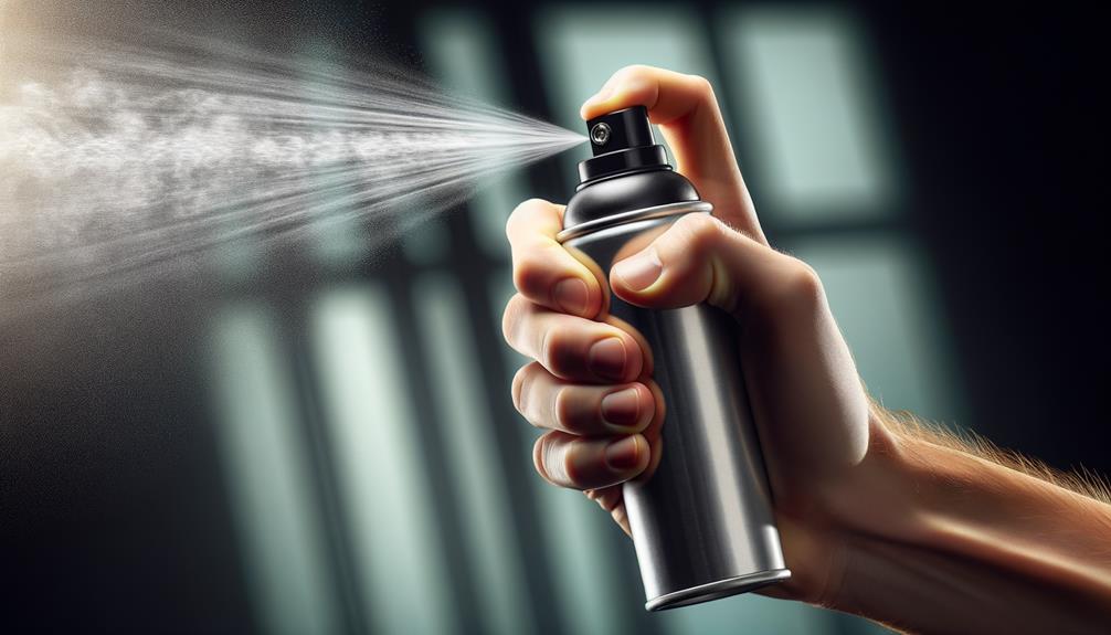 Mace spray being use in the air