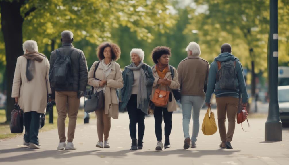 People walking on the street with lots of shopping bag to protect