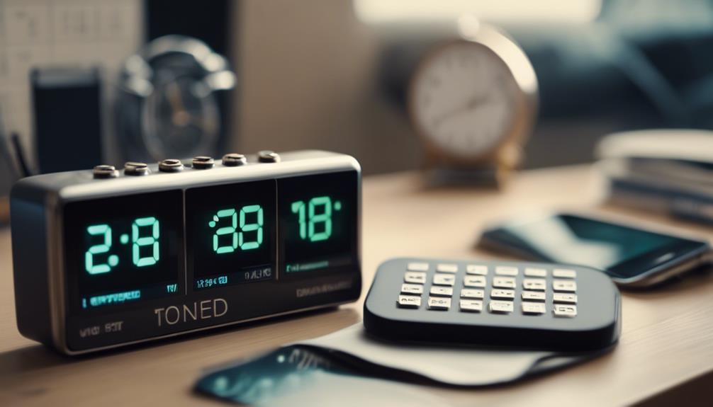 A personal alarm on top of a table