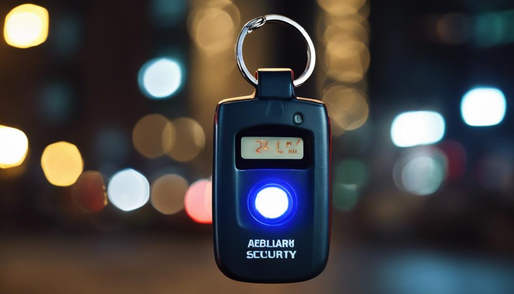 Keychain black personal alarms with led light