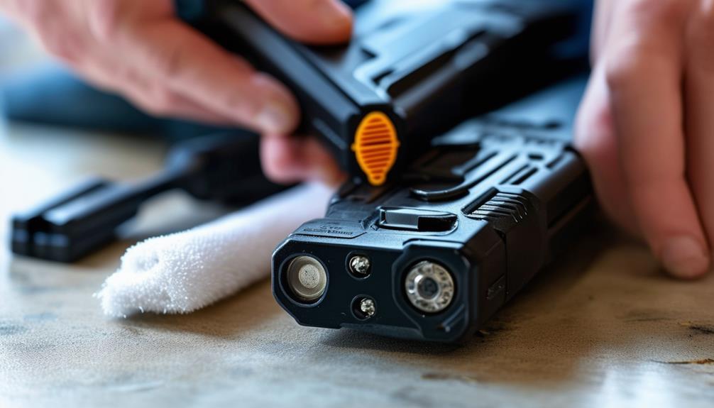 Black stun gun on top of a table