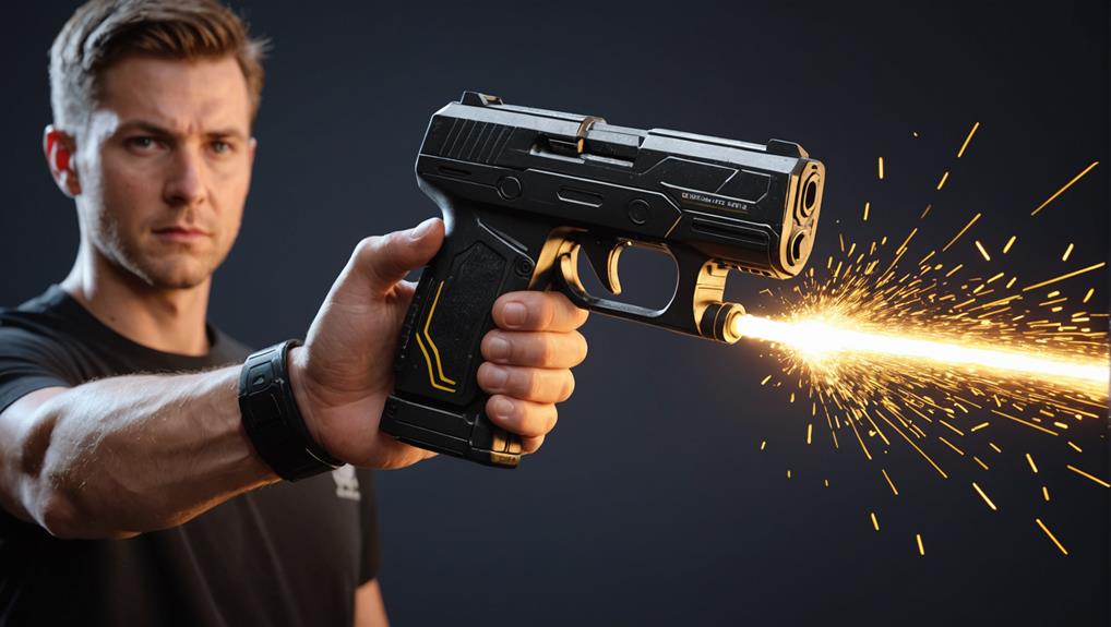 A hand firing stun gun