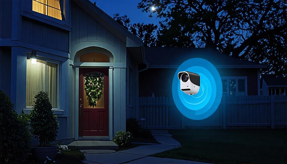 A night vision camera outside a home