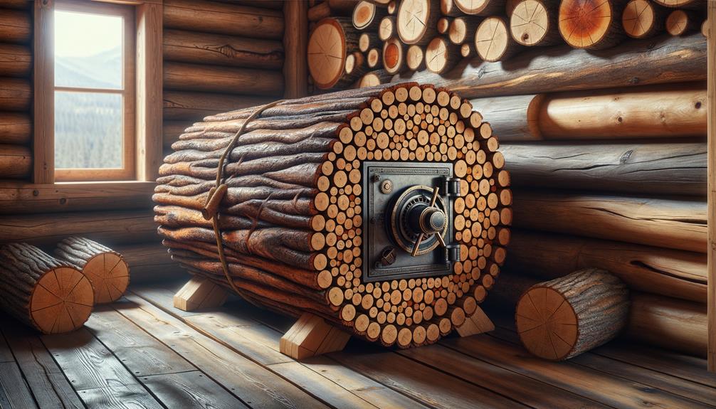 Depiction of a diversion safe inside a wooden trunk