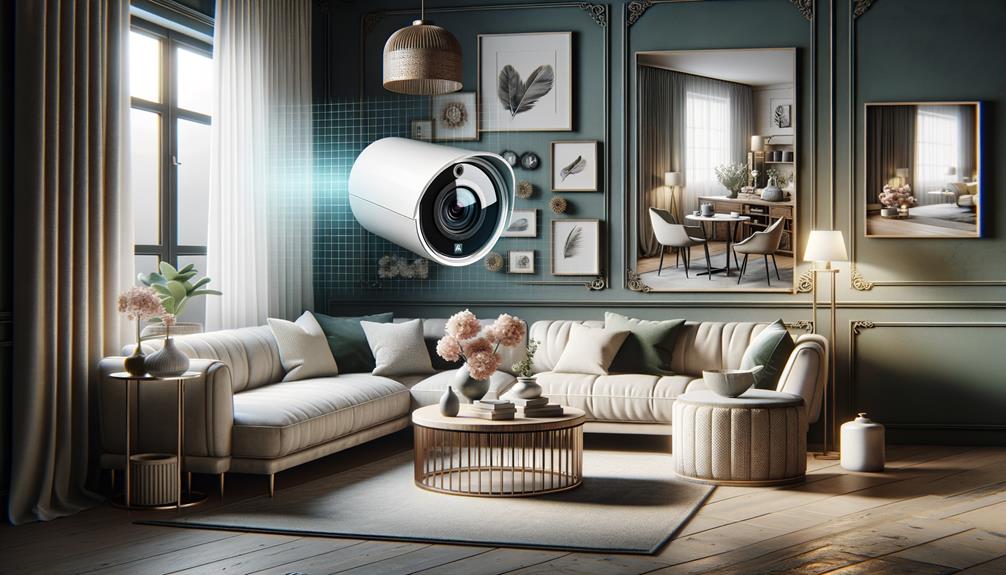 Living room being monitored by a motion sensor camera