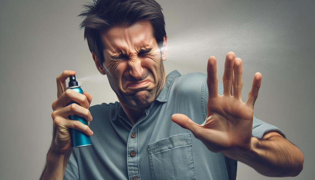 A man spraying mace in his face