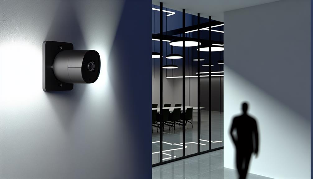 Motion security camera inside a building