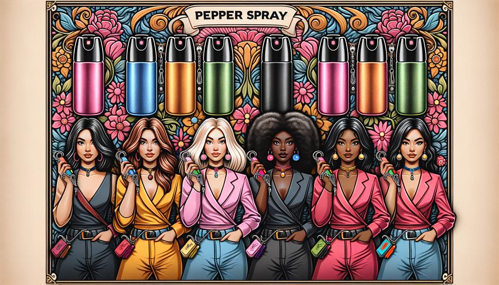 Few woman with pepper sprays in their hands