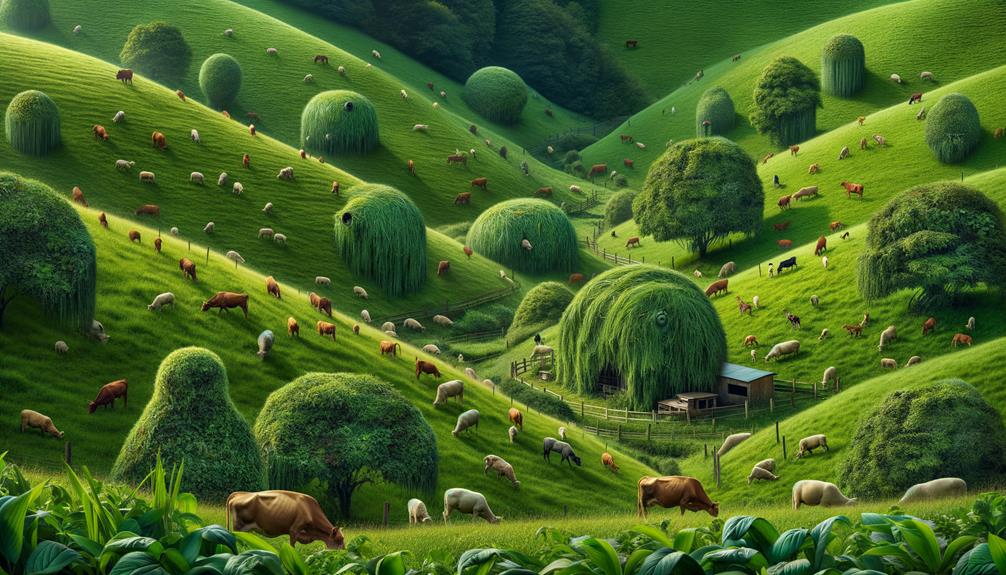 An image of a hidden camera of a vast field with cows rooming around