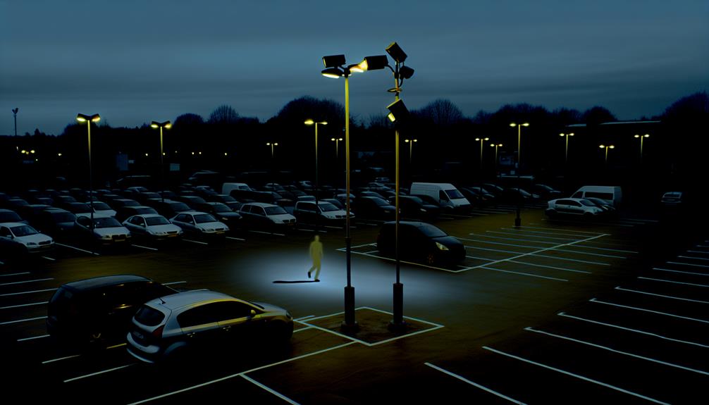 Motion Detection Cameras Outside In The Parking Lot