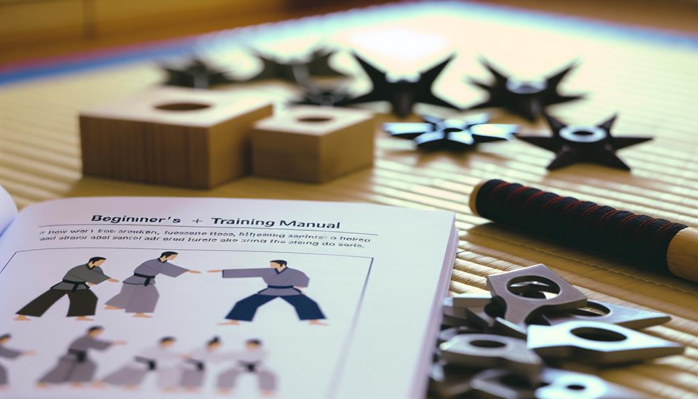 Several throwing stars on top of a table for training and practice