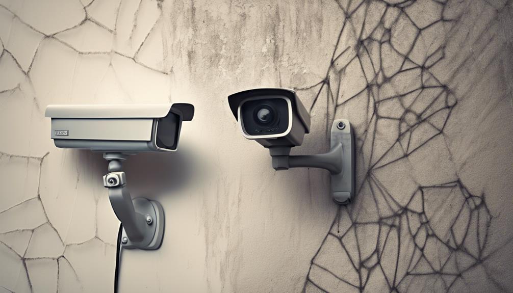 Couple Of Fake Security Cameras Attached To A Wall