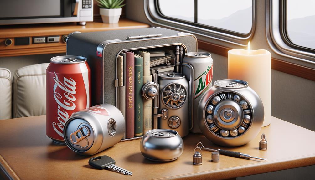 Several Soda Diversion Safes Sitting On A Table