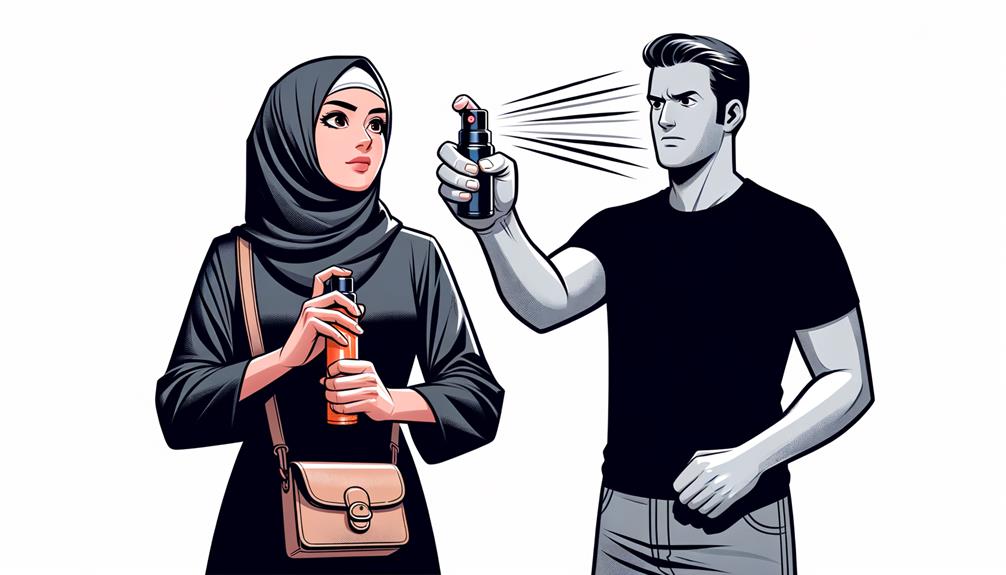 A Cartoon Image Of A Man Spraying Pepper Spray In The Air.