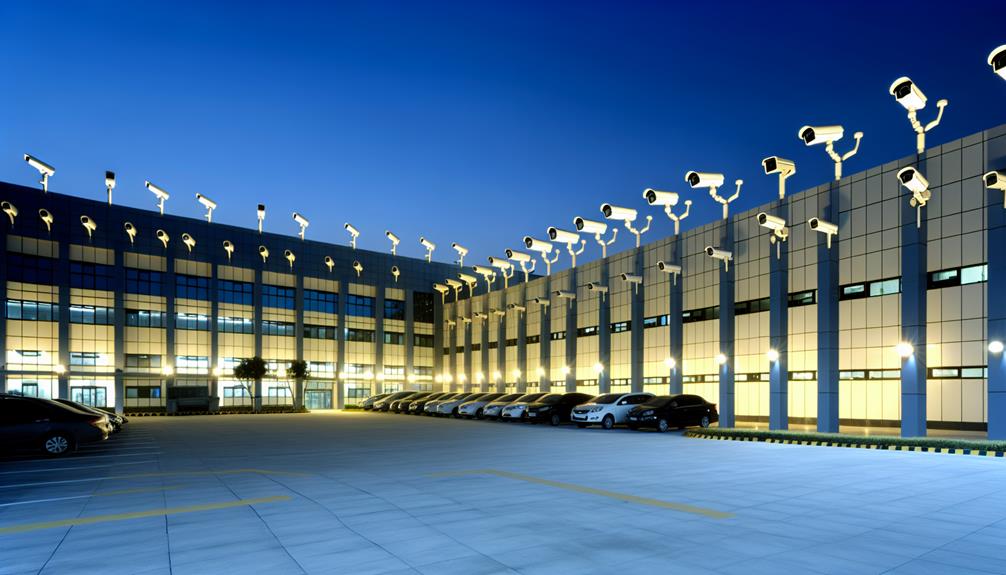 Multiple Motion Detection Cameras Monitoring A Parking Lot