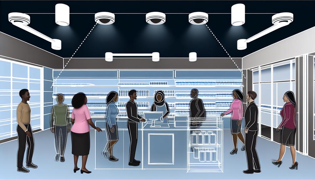 Motion Detection Cameras Monitoring People Inside Retail Store