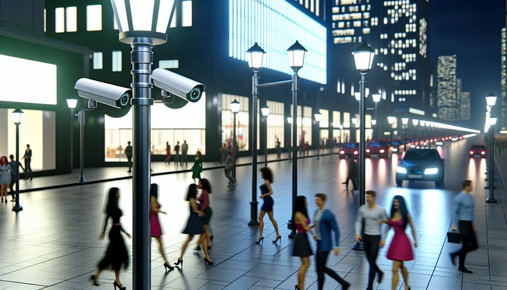 Motion Detection Cameras Monitoring People Outside In The City