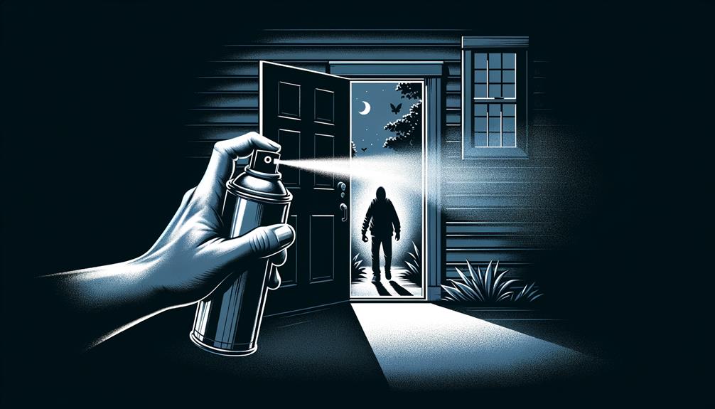 A Cartoon Image Of A Pepper Spray Being Use Inside A Home