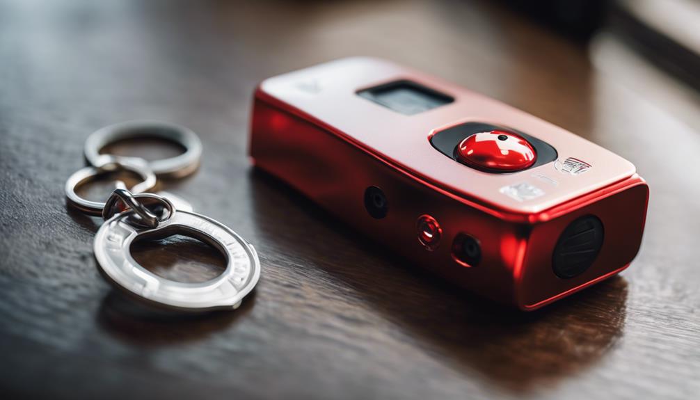 Red Personal Alarm Sitting On A Table