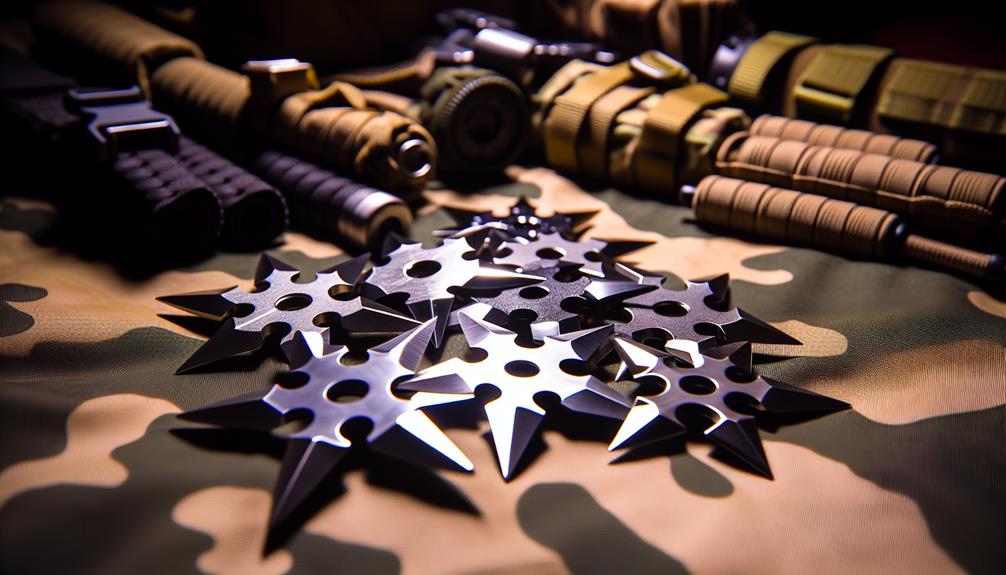 An Image Of Several Throwing Stars For Tactical Use