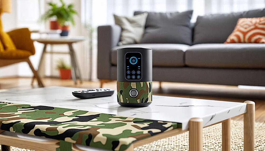 A Barking Dog Alarm Sitting On A Table In A Living Room