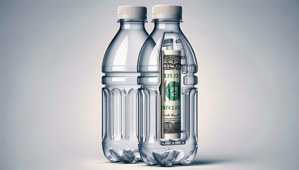 Two Clear Bottles Diversion Safes With Money Inside