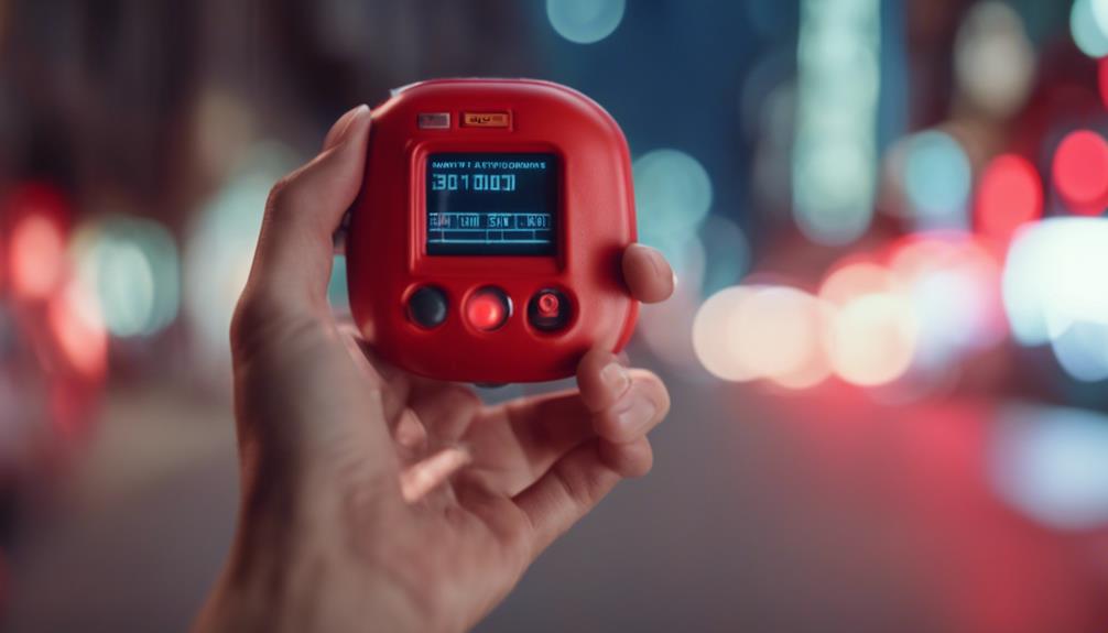 Red Personal Alarm In Hand