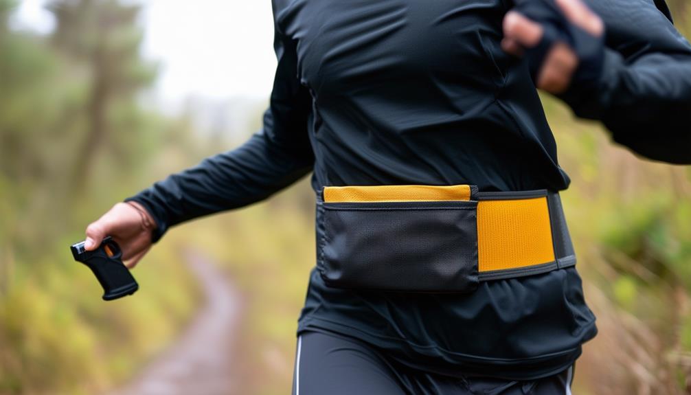 A Woman Running Outside With Stun Gun In Hand