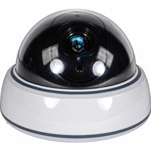 Dummy Dome Camera – Flashing LED, White ABS, Battery Powered