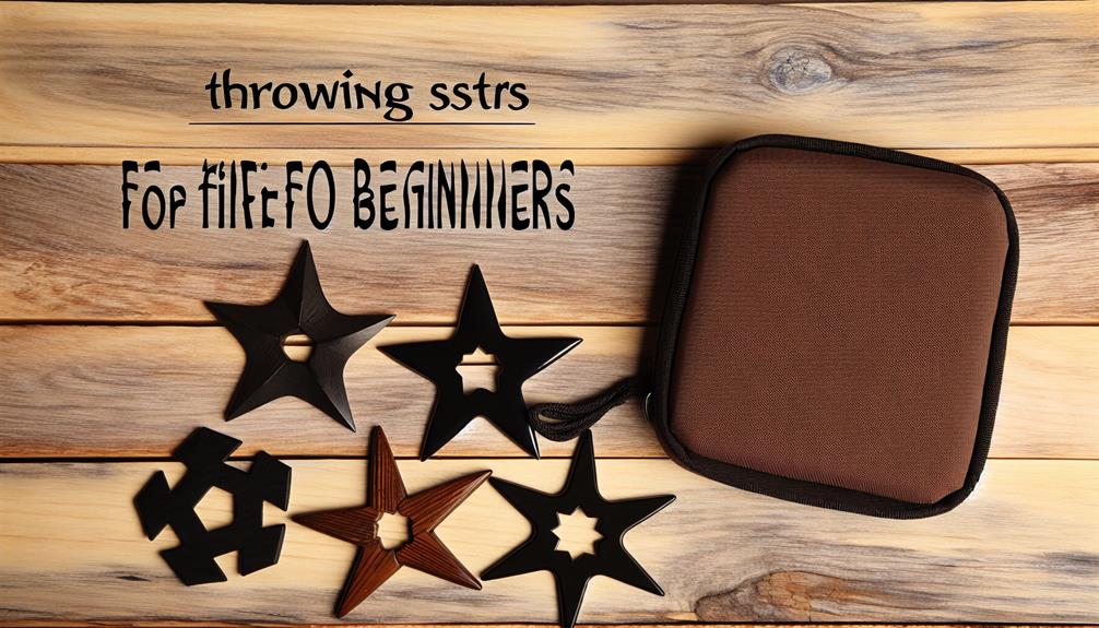 Throwing stars next to a case