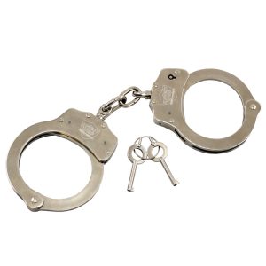 Nickel-Plated Steel Handcuffs – Double Lock, Two Keys