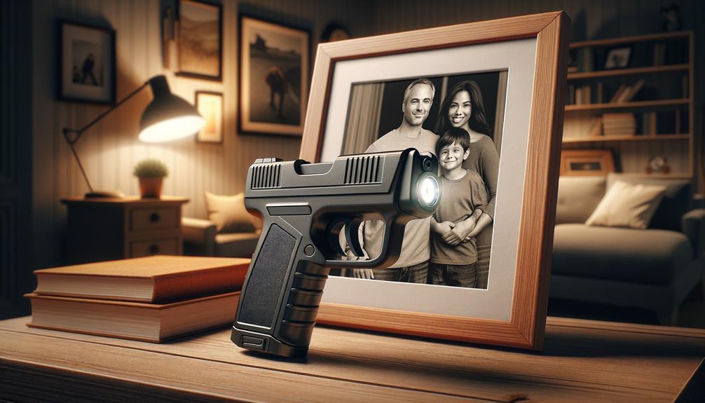 Stun Gun In Front Of A Frame