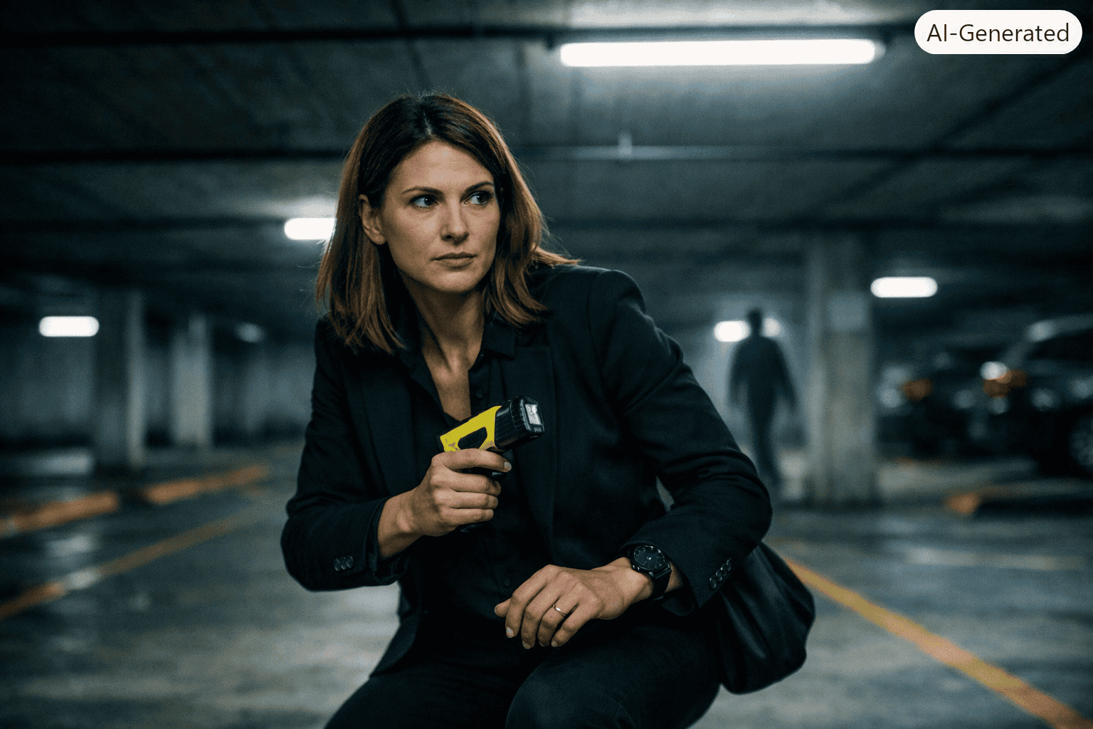 Woman with a Taser