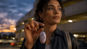 Woman Holding A Personal Alarm