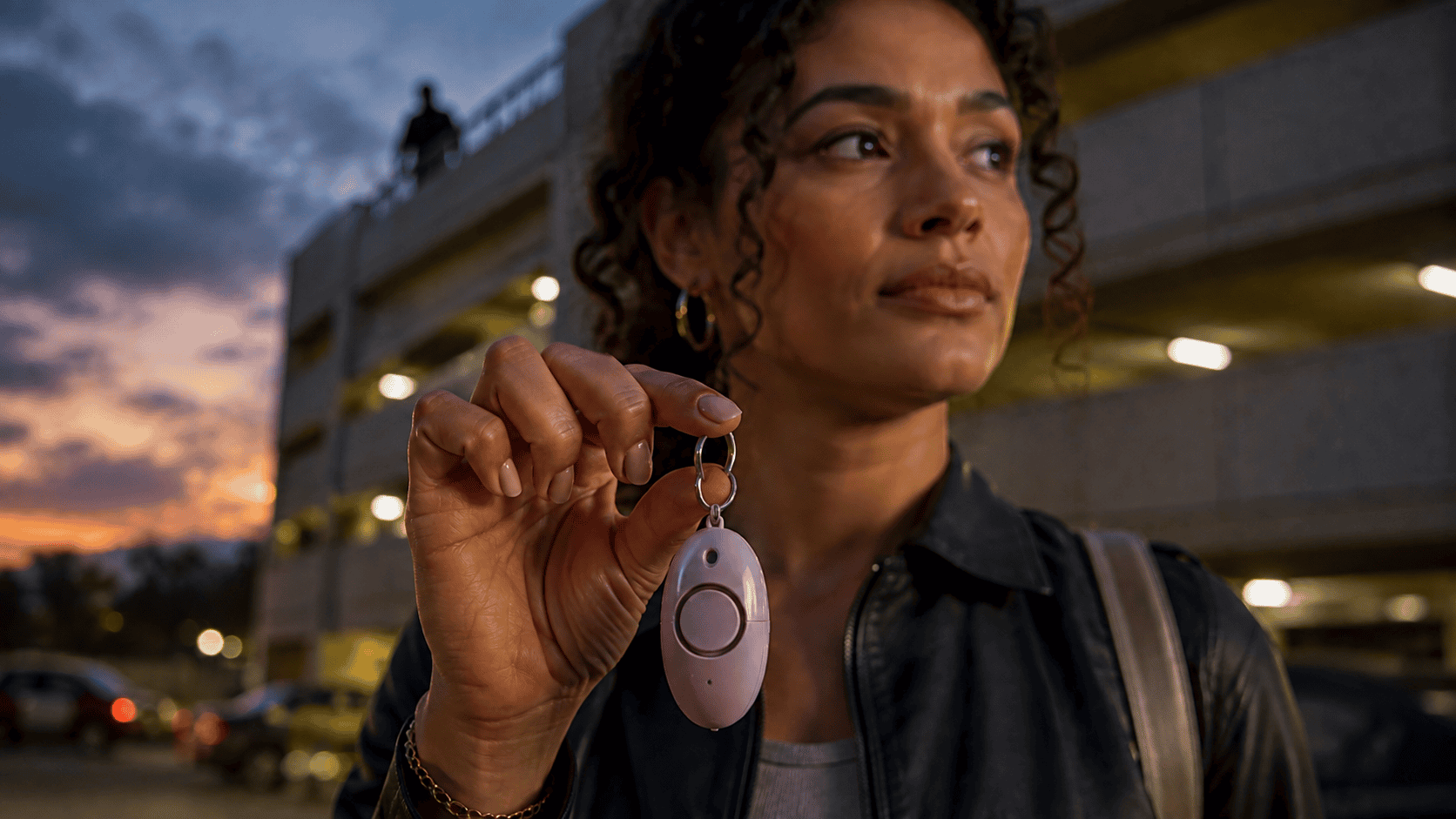Woman Holding Personal Alarm In Her Hands