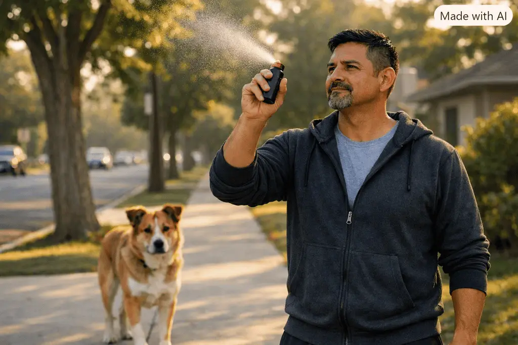 Man spraying a dog 1