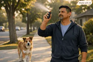 Man spraying a dog 1